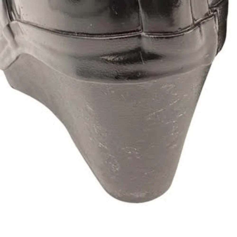 Hunter Original Tall High Gloss Wedge Rain Boots Black Rubber Heeled WMS Size 8 - Picture 13 of 15